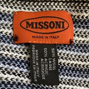Missoni Blue and White Striped Scarf